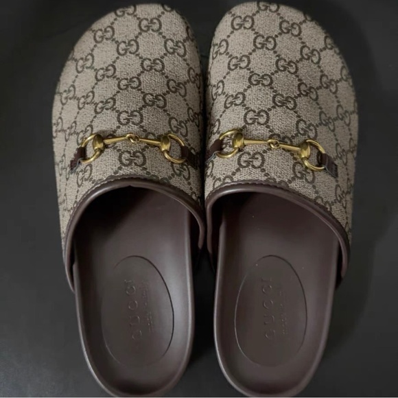 Gucci Women's Patterned Mules with Gold Accent - Picture 1 of 5